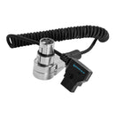 KONDOR BLUE D-TAP to 4 PIN XLR Female Right Angle Coiled Power Cable - KONDtap4XLR