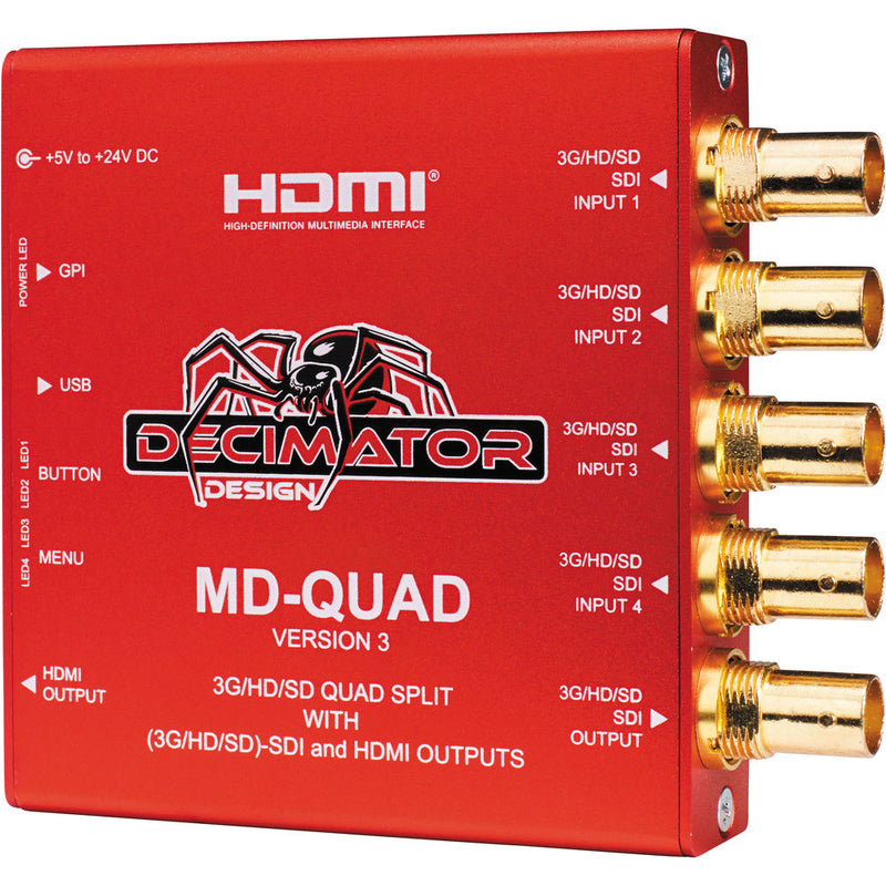 Decimator Design MD-QUAD v3 3G/HD/SD-SDI Quad Split Multi-Viewer - DD-MD-QUAD 3D Broadcast