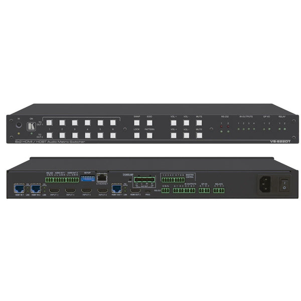Kramer Electronics VS-622DT All-in-One Presentation System with 6x2 4K60 4:2:0 HDMI/HDBaseT Matrix Switching