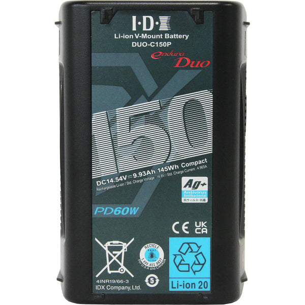 IDX DUO-C150P 145Wh High-Load Li-Ion V-Mount Battery w 2x D-Tap and USB-PD