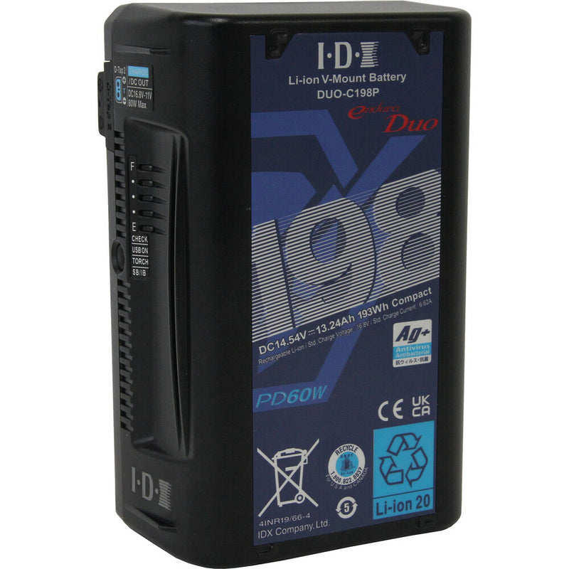 IDX DUO-C198P 193Wh High-Load Li-Ion V-Mount Battery w 2x D-Tap and USB-PD