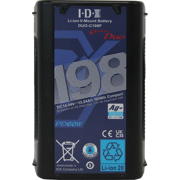 IDX DUO-C198P 193Wh High-Load Li-Ion V-Mount Battery w 2x D-Tap and USB-PD