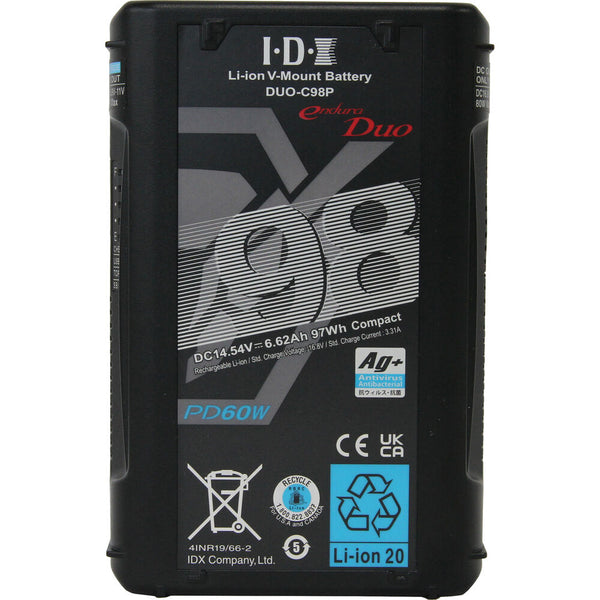 IDX DUO-C98P 97Wh High-Load Li-Ion V-Mount Battery w 2x D-Tap and USB-PD