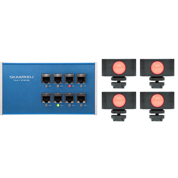 SKAARHOJ ETH-TALLY Link Tally Box System with 4x Tally Lights - ETH-TALLY-LINK-V2-x4 (CP)