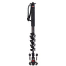 Manfrotto XPRO Carbon 5 Section Fluid Video Monopod FLUIDTECH Base - MVMXPROC5