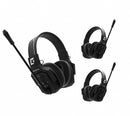 CKMOVA Wicom E D3 Full-Duplex Wireless DECT Intercom System with 3 Double-Ear Headsets