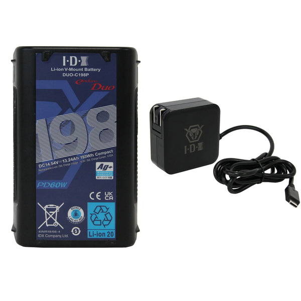IDX 1 x DUO-C198P Battery 1 x UC-PD1 USB PD Charger - ED-CP198/PD1