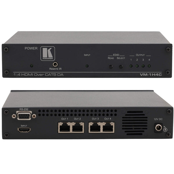 Kramer Electronics VM-1H4C 1:4 HDMI with RS−232 & IR to PoC Long−reach DGKat DA