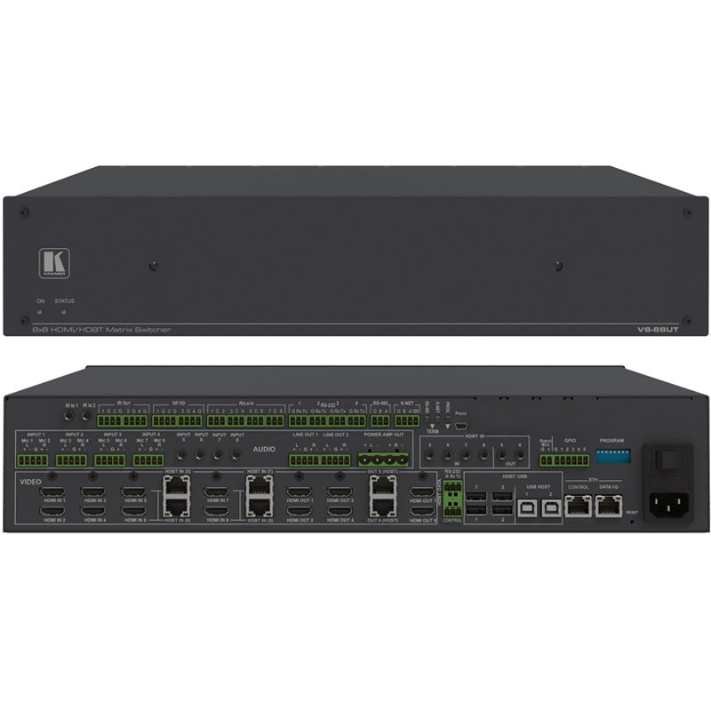 Kramer Electronics VS-88UT All-in-One Presentation System with 8x8 4K60 4:2:0 HDMI/HDBaseT 2.0 Matrix Switching