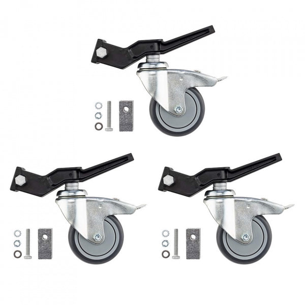 Avenger A9000NB Set of 3 Braked Wheels Black or Silver