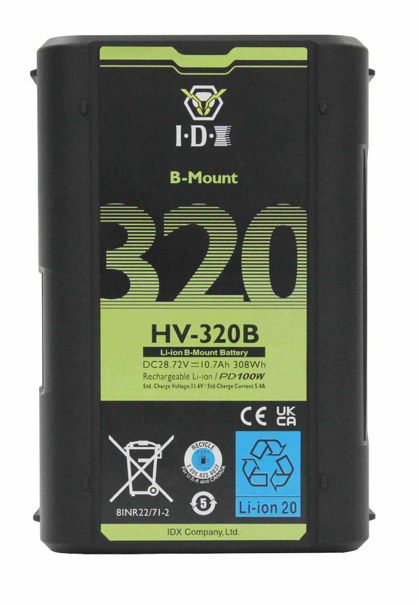 IDX HV-320B 275Wh 28V B-Mount Battery