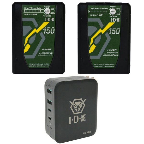 IDX IM-150P/PD2 2x Imicro-150P Batteries 1x UC-PD2 USB PD Charger