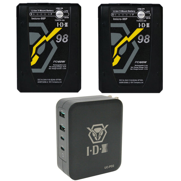 IDX IM-98P/PD2 2x Imicro-98P Batteries 1x UC-PD2 USB PD Charger