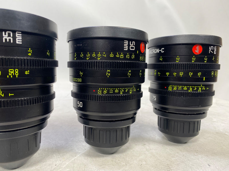 Leica Summicron-C set of 7 lenses 18mm, 25mm, 29mm,  35mm, 50mm & 75mm in one flight case plus the 100mm Lens (USED)