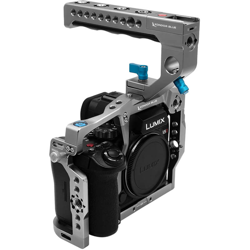 KONDOR BLUE Panasonic DC-S5II/X Cage w/ Top Handle SPACE GRAY - KONPS5II