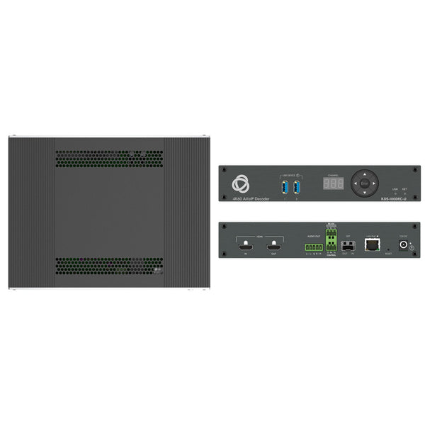 Kramer Electronics KDS-100DEC Open-standard H.264/H.265 AVoIP 4K@60Hz streaming decoder with AES67 audio