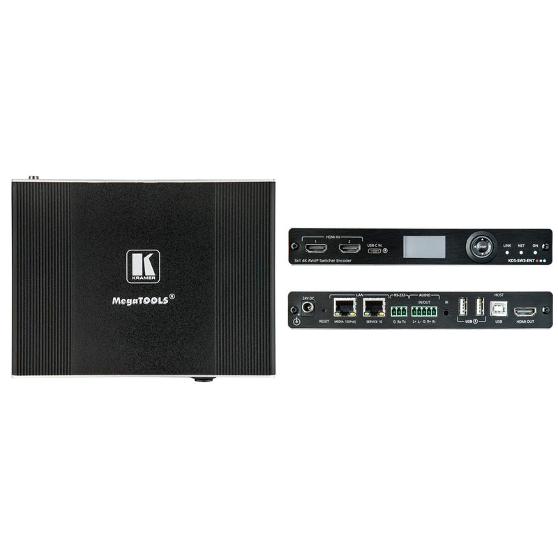 Kramer Electronics KDS-SW3-EN7 4K AVoIP Encoder Switcher with Dante