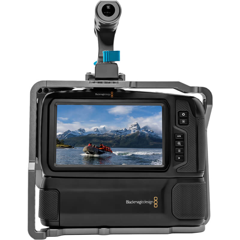 Kondor Blue Blackmagic Pocket 4K/6K Battery Grip Cage w/ Top Handle SPACE GRAY - KONBMCageGrip