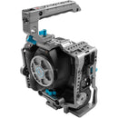 Kondor Blue Blackmagic Pocket 6K Pro and G2 Battery Grip Cage with Top Handle Space Gray - KONBMPCC6KPGripTH