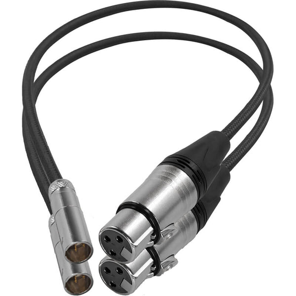 Kondor Blue Mini XLR Male to XLR Female 16" Audio Cable 2 Pack for BMPCC & C70 Black - KONMXLRMF16BK