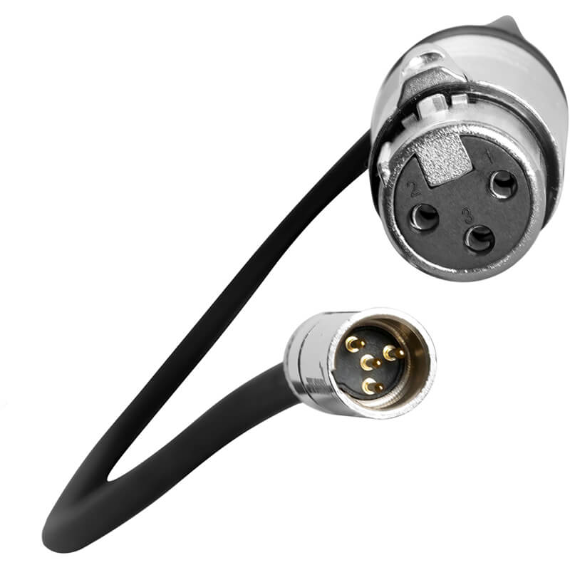 Kondor Blue TA4M Mini XLR 4 Pin Male to Female XLR Braided Audio Cable 16-inch - KONTA4MN16