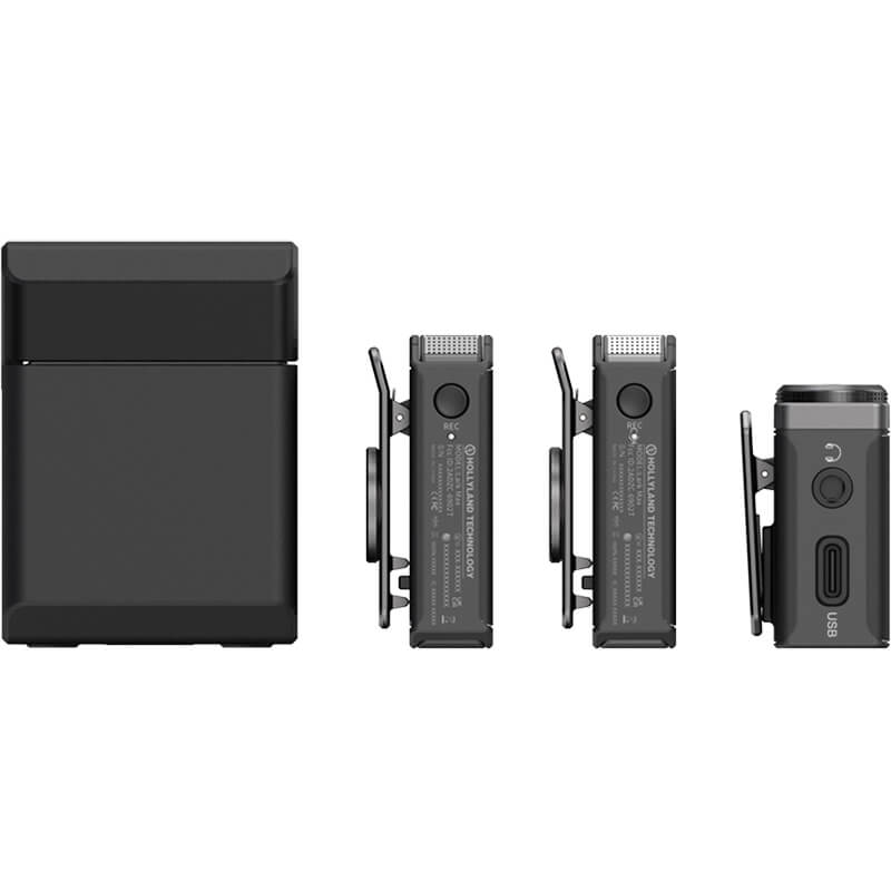 HOLLYLAND LARK MAX DUO All-in-One Wireless Lavalier Microphone System Duo Black - HL-LARK-MAX-DUO-B