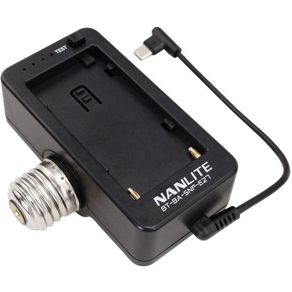 NanLite Battery Adapter with E27 Head - BTBASNPE27