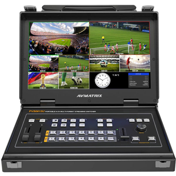 AVMatrix PVS0613U Portable 6CH SDI/HDMI Multi-format Live Streaming Video Switcher