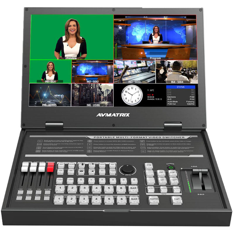 AVMatrix PVS0615U Portable 6-Channel SDI/HDMI Multi-format Live Streaming Video Switcher