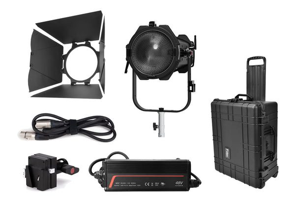 FIILEX Q8 COLOR-LR H1 Kit Cinematic LED Fresnel Light - FLXQ8CLRLR-H1-KIT