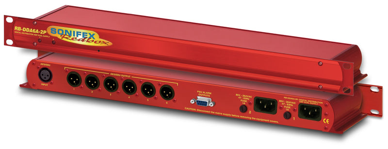 SONIFEX RB-DDA6A-2P 6 Way Stereo AES/EBU Digital Distribution Amplifier with Dual Power Supplies