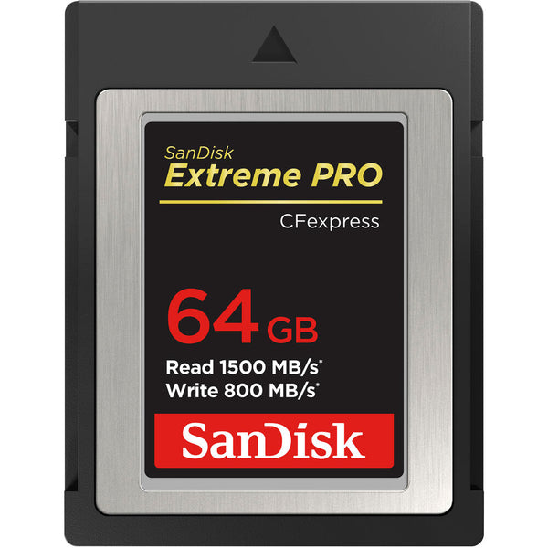 SanDisk Extreme PRO CFexpress Card Type B, 64GB, 1500MB/s Read, 800MB/s Write - SDCFE-064G-GN4NN