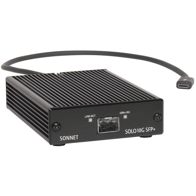 SONNET SOLO10G SFP+ 10 Gigabit Ethernet Thunderbolt 3 Adapter with Short-Range SFP+ Transceiver - SONSOLO10GSFPTB