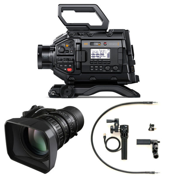Blackmagic Design URSA Broadcast G2 Camera with Fujinon XA20SX8.5BERM-K3 2X Ext Lens and MS-01 Semi Servo Kit - CINEURSAMWC4K-STUDIO-KIT-2X