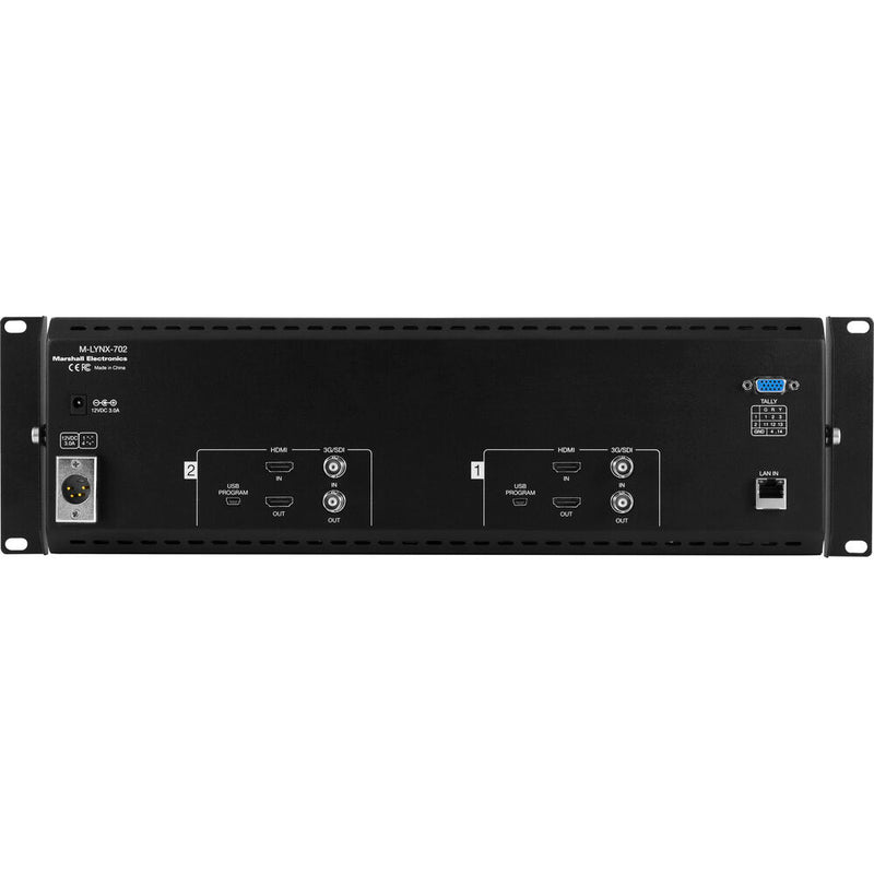 Marshall Electronics V-702W Dual 7-inch Rackmount Monitor with HDMI and 3G-SDI and Inputs