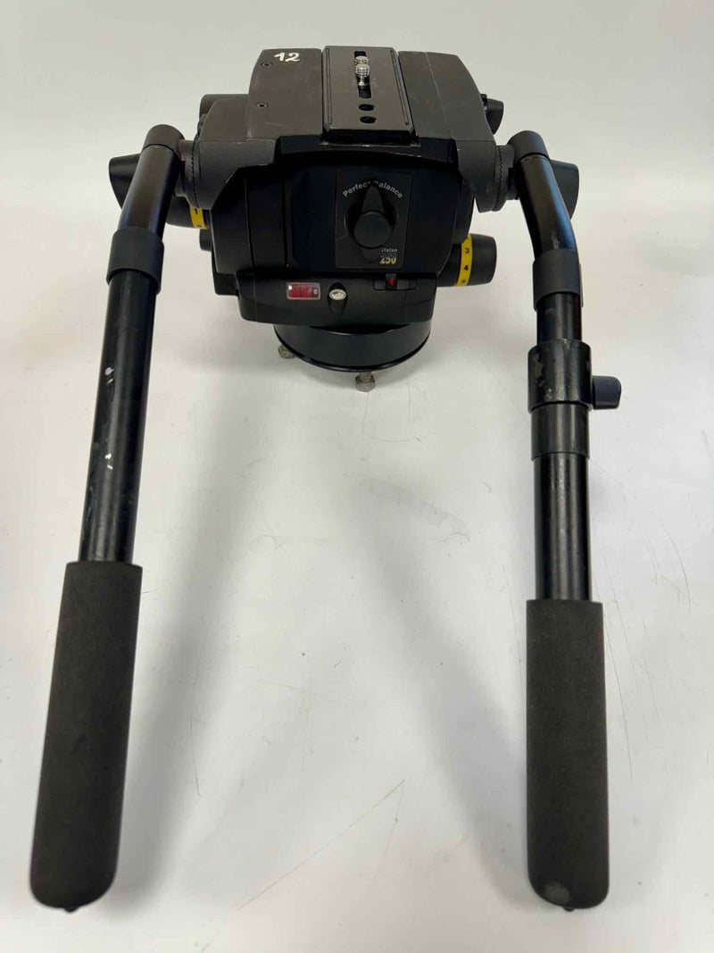 USED Vinten Vision 250 Flat Base Tripod Head w/ 2 Pan Bars in Excellent Condition - 3465-3F-USED