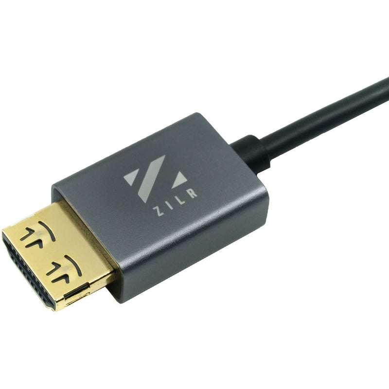 ZILR High-Speed HDMI Cable with Ethernet Hyper-Thin 4Kp60 Secure Type-A 45cm / 17.7in - ZRHAA01