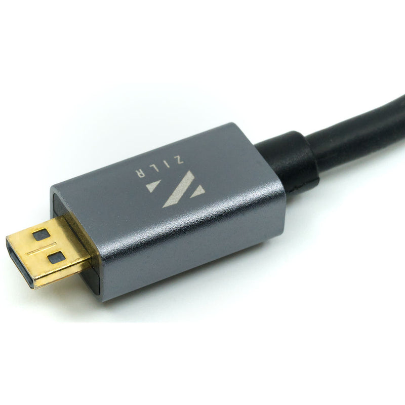 ZILR High-Speed HDMI Secure Cable 4Kp60 Hyper-Thin Type-A Full to Type-D Micro 45cm / 17.7in - ZRHAD01