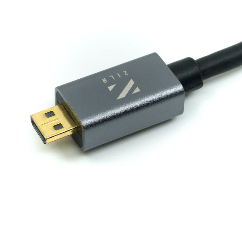 ZILR High-Speed HDMI Secure Cable 4Kp60 Hyper-Thin Type-A Full to Type-D Micro 1m / 3.3ft - ZRHAD02